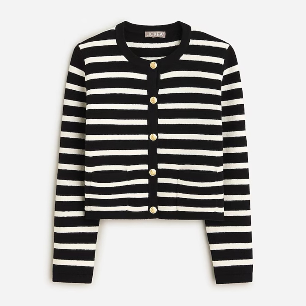 Emilie sweater lady jacket in stripe in Black/ivory size XS
